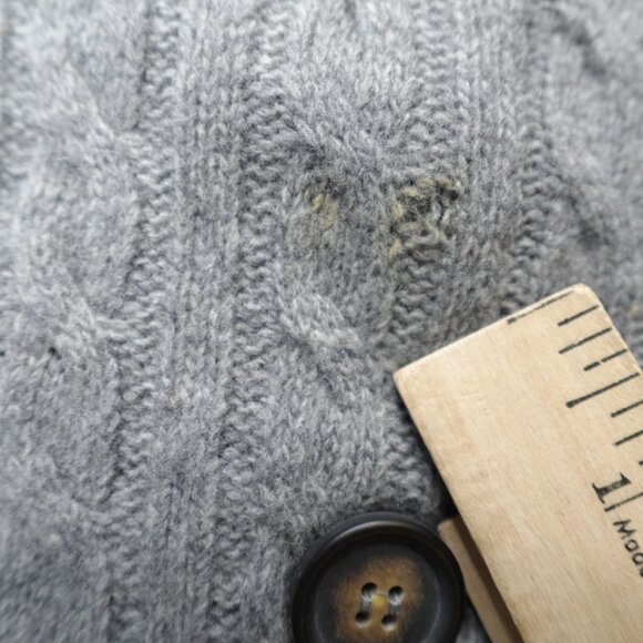 Lorenzo Magni Sweater XL Gray Shawl Cardigan Wool Nylon Made in Italy - Picture 3 of 10